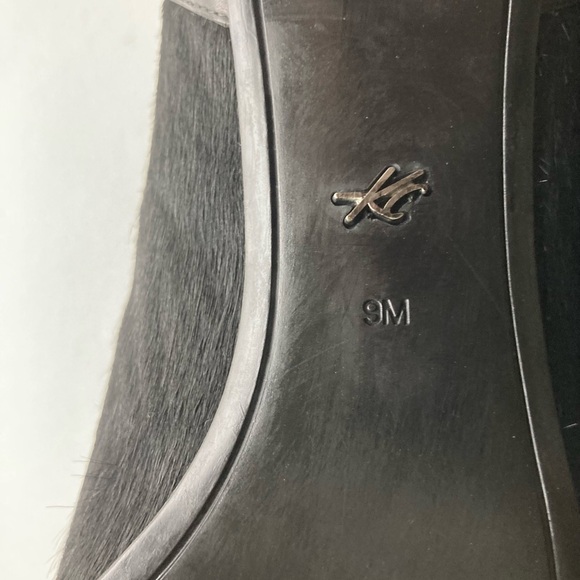 Kenneth Cole Black Genuine Leather Real Fur Point Toe Heeled Ankle Boots size 9 - Picture 12 of 16